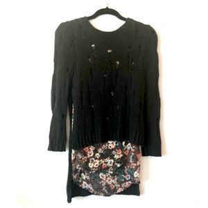 🔹NWOT🔹Special Edition Zara Sweater w/ attached floral shirt